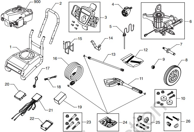 craftsman 3000 psi 020597-1 power washer replacement repair parts manual